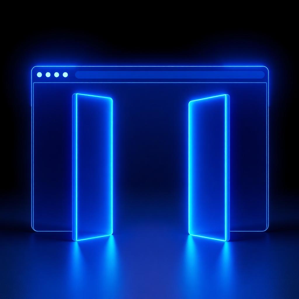 Barriers being removed from a website interface, opening access to all users
