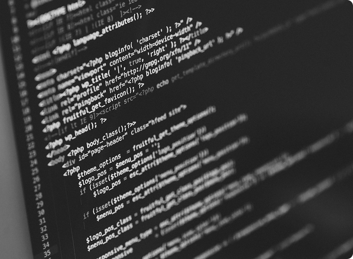 Source code on dark monitor