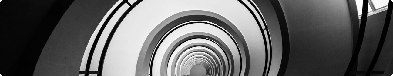 Black and white spiral staircase