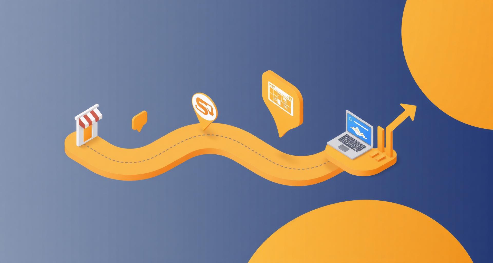 Digital strategy roadmap connecting offline business to online growth milestones