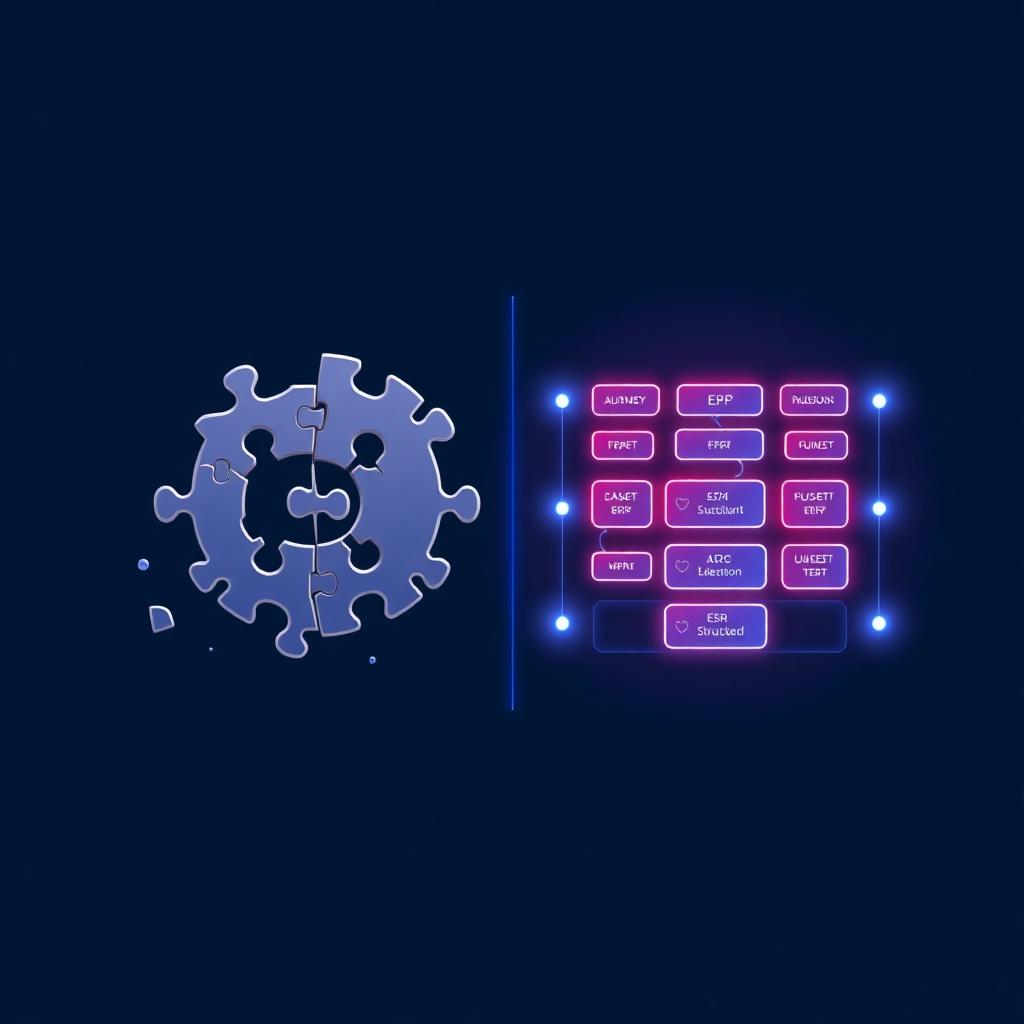 Fragmented ERP system being refined and unified into a coherent structured platform