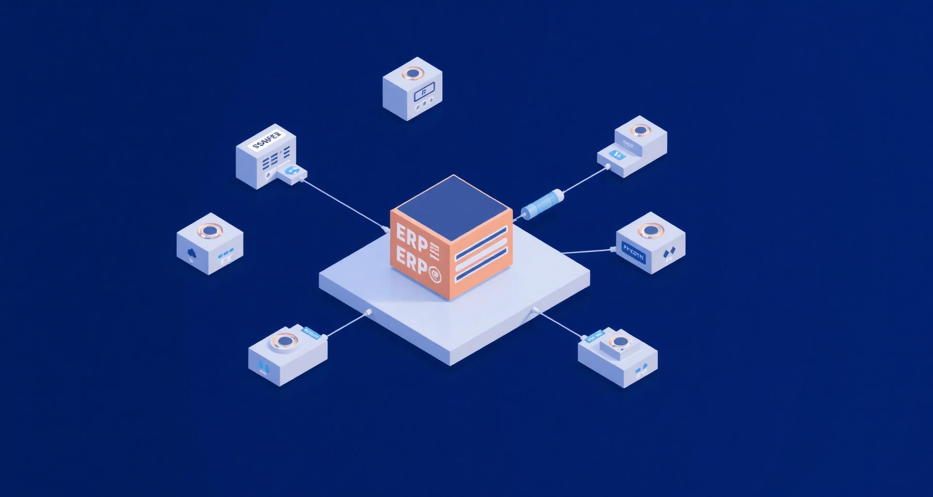 ERP system extended with custom modular components and integrations