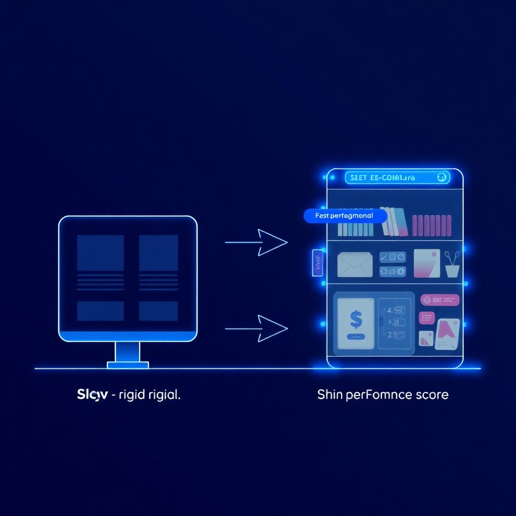 Slow rigid e-commerce platform transforming into a fast modular high-performance store