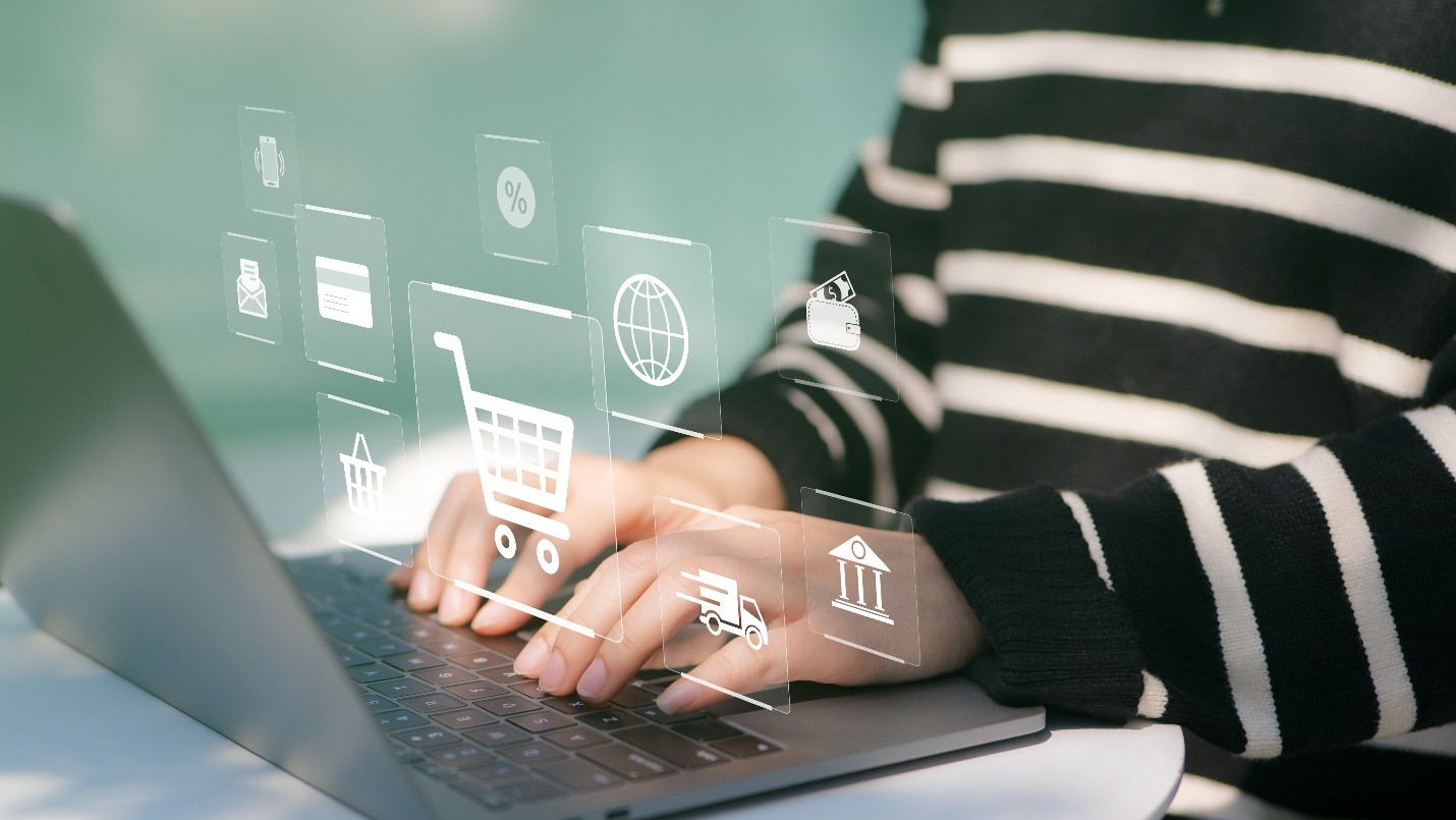 Ecommerce shopping bags and online checkout
