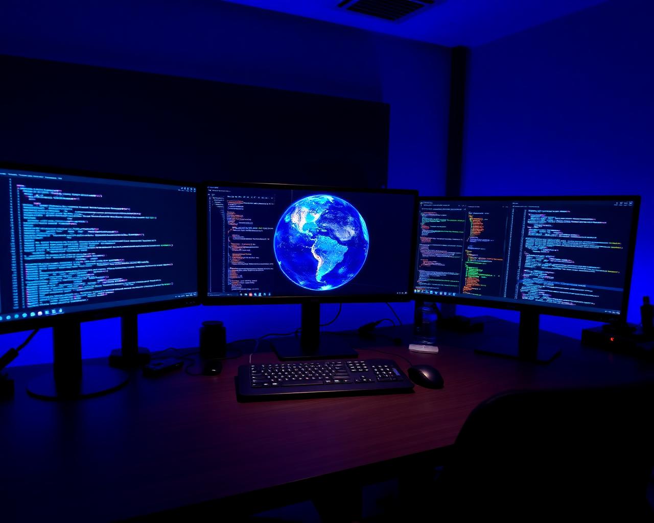Developer workspace building a multilingual website with global localization architecture