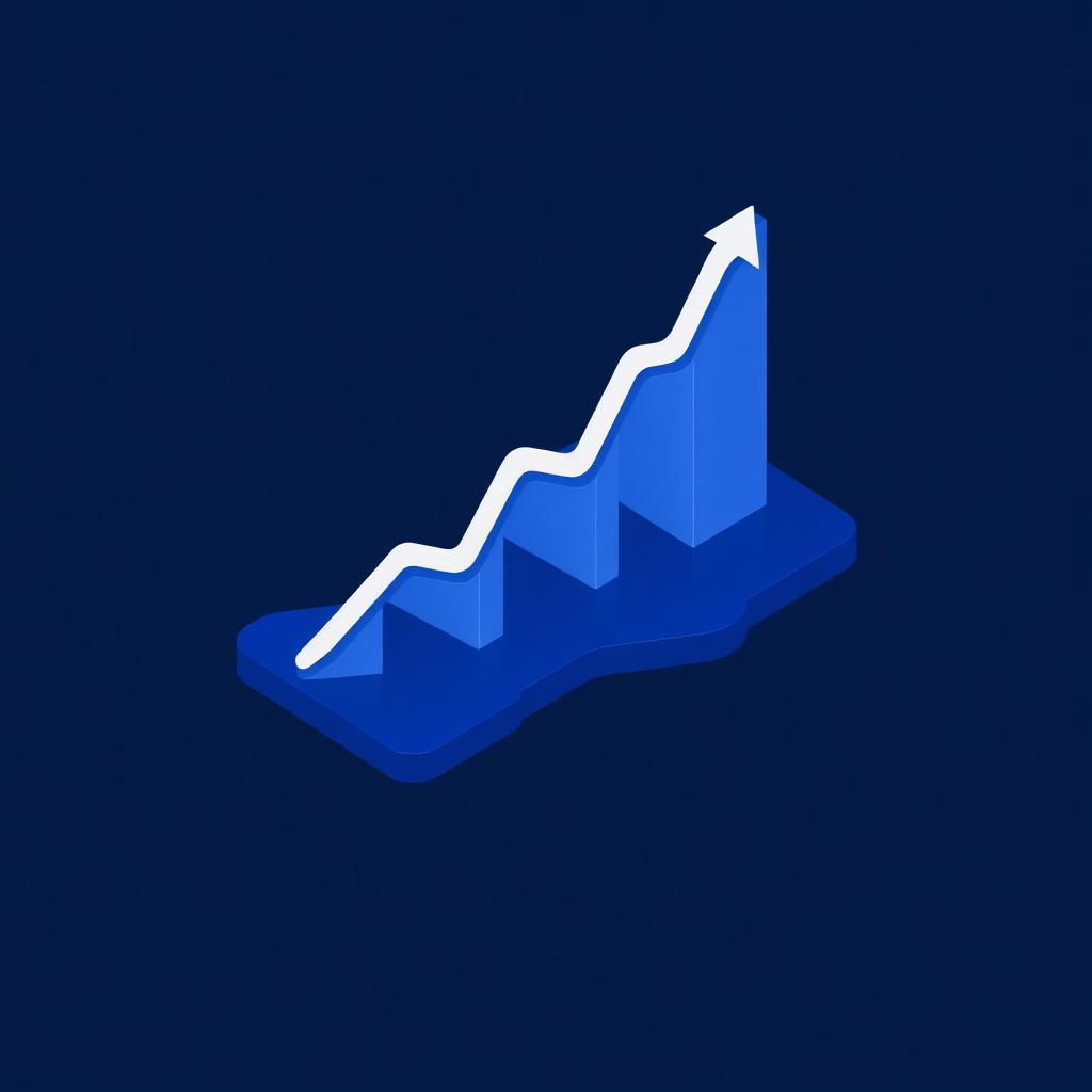 Upward growth graph stretching across an entire country outline