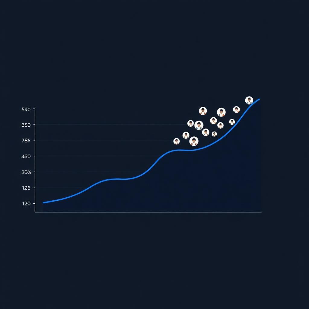 Compounding traffic chart showing growth from zero to consistent organic visitors