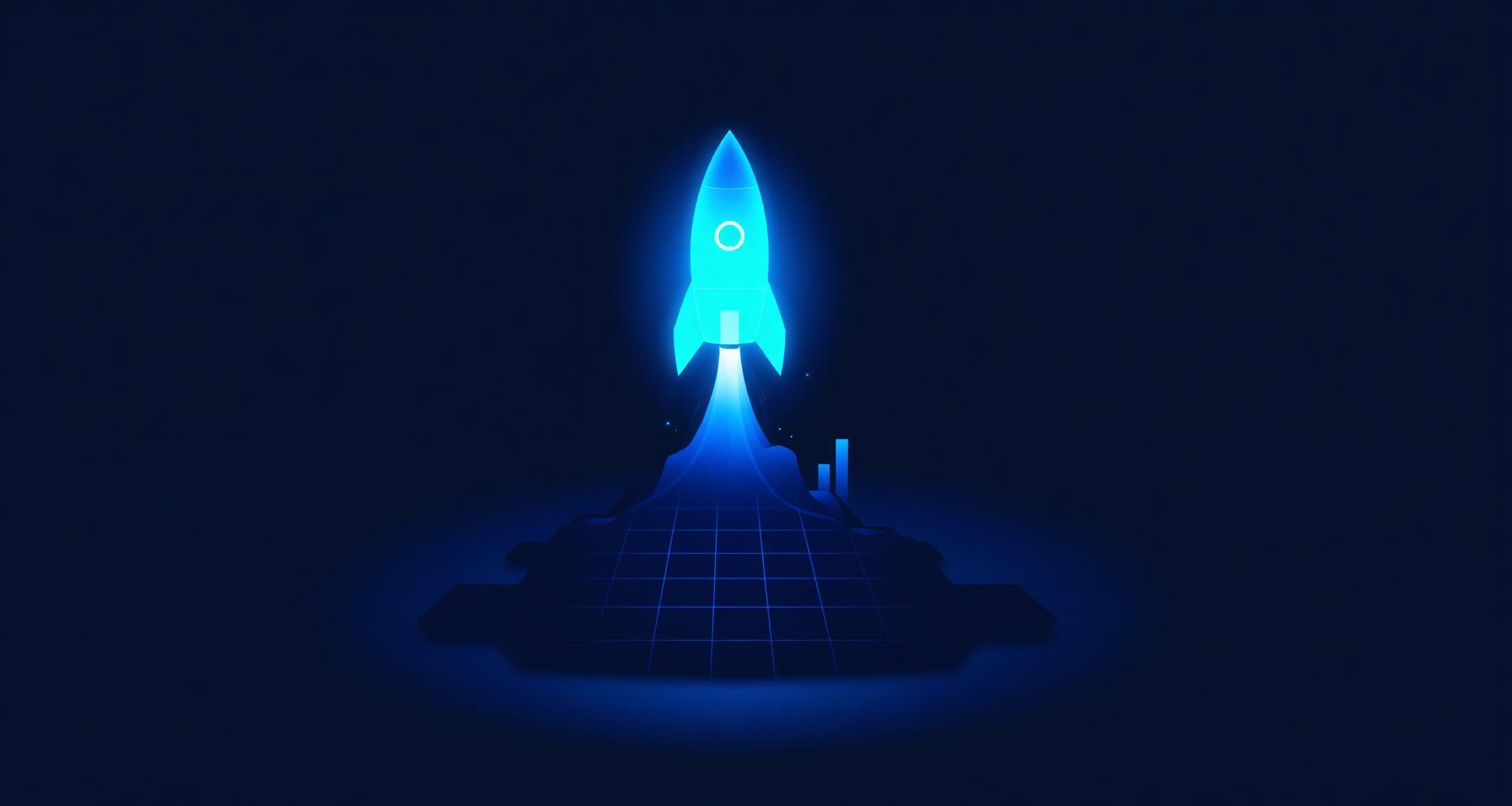 A new website launching from a foundation grid with rising search visibility