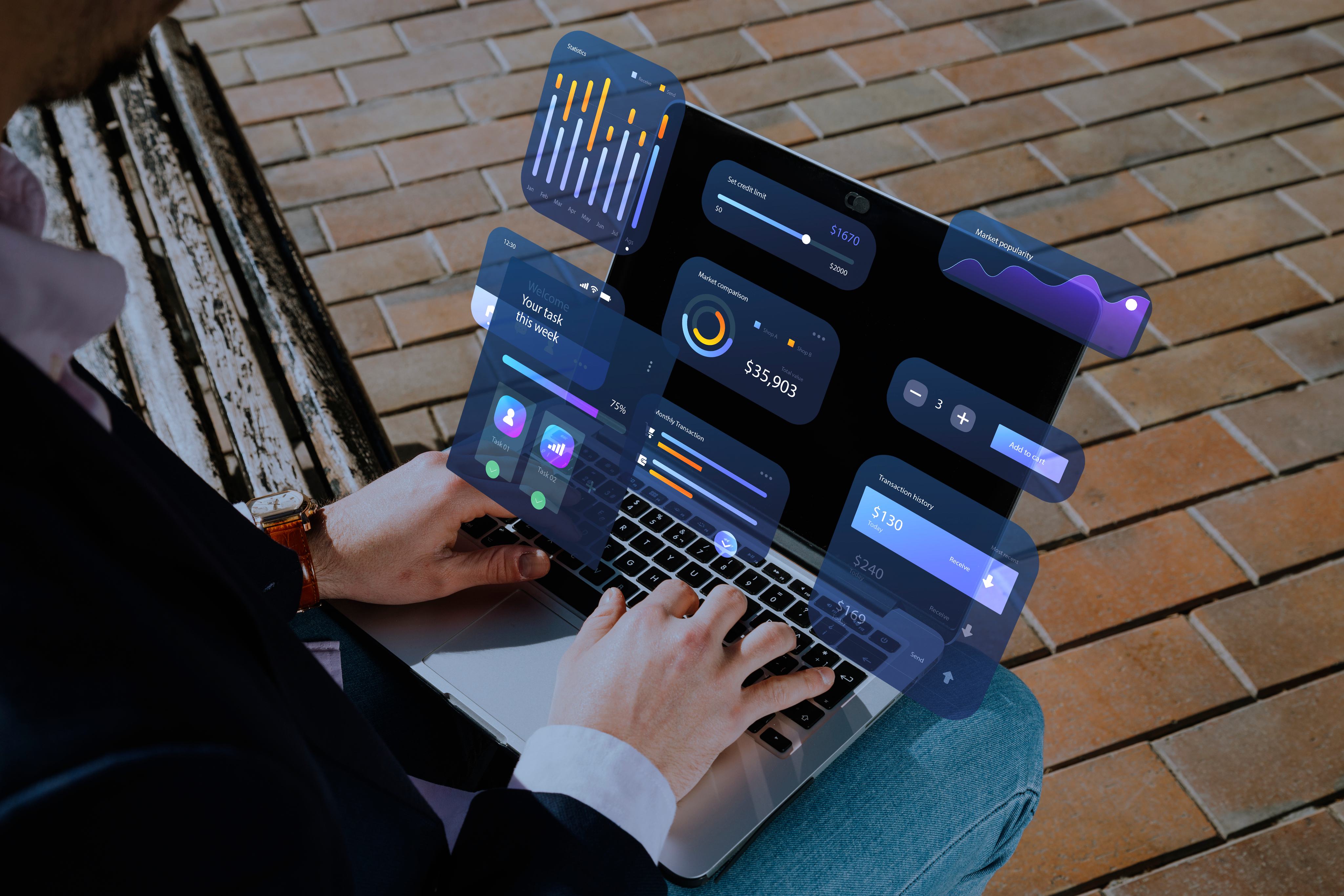 On-page SEO dashboard analytics on laptop