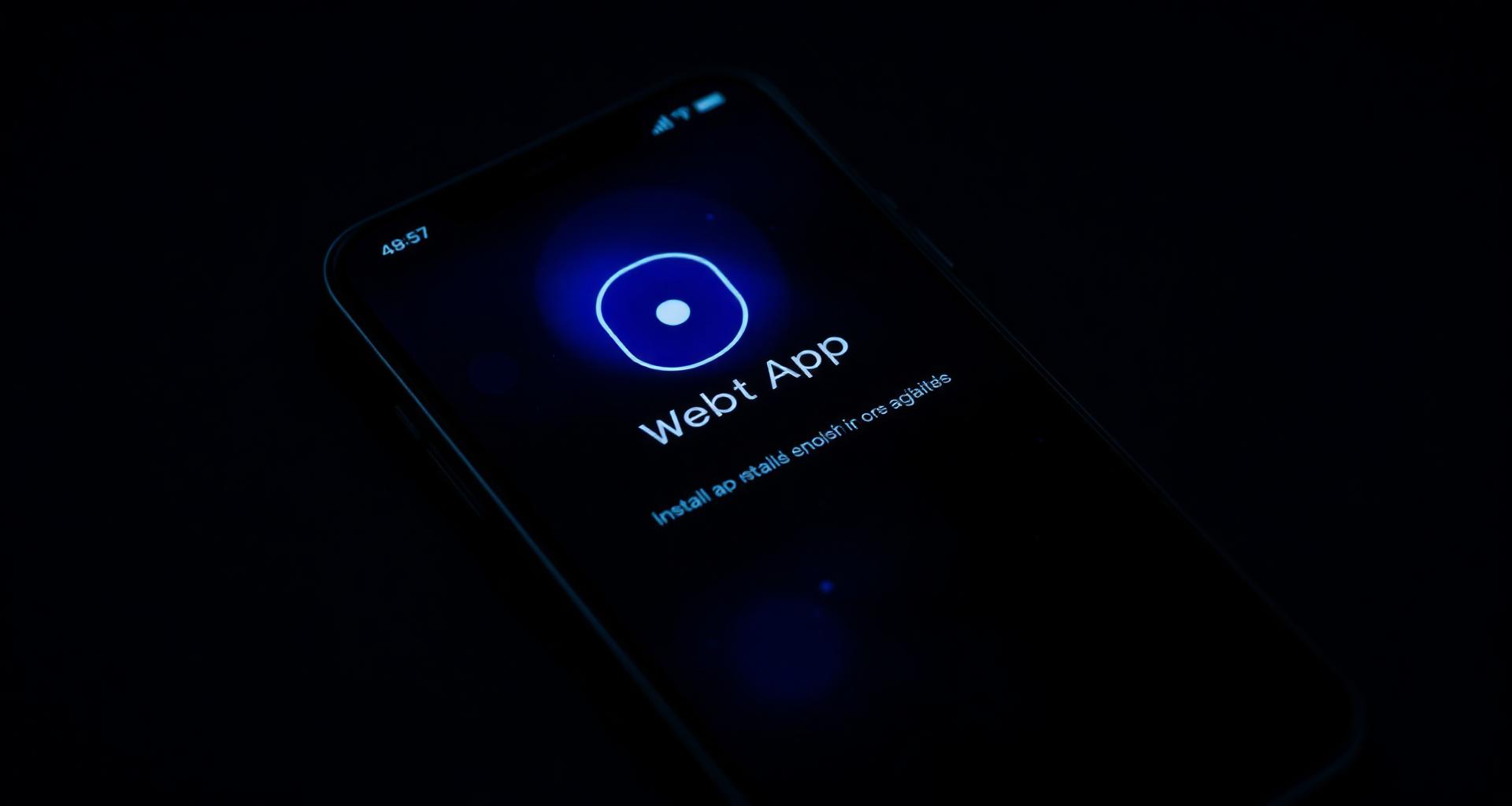 Smartphone displaying a Progressive Web App ready to be installed on the home screen