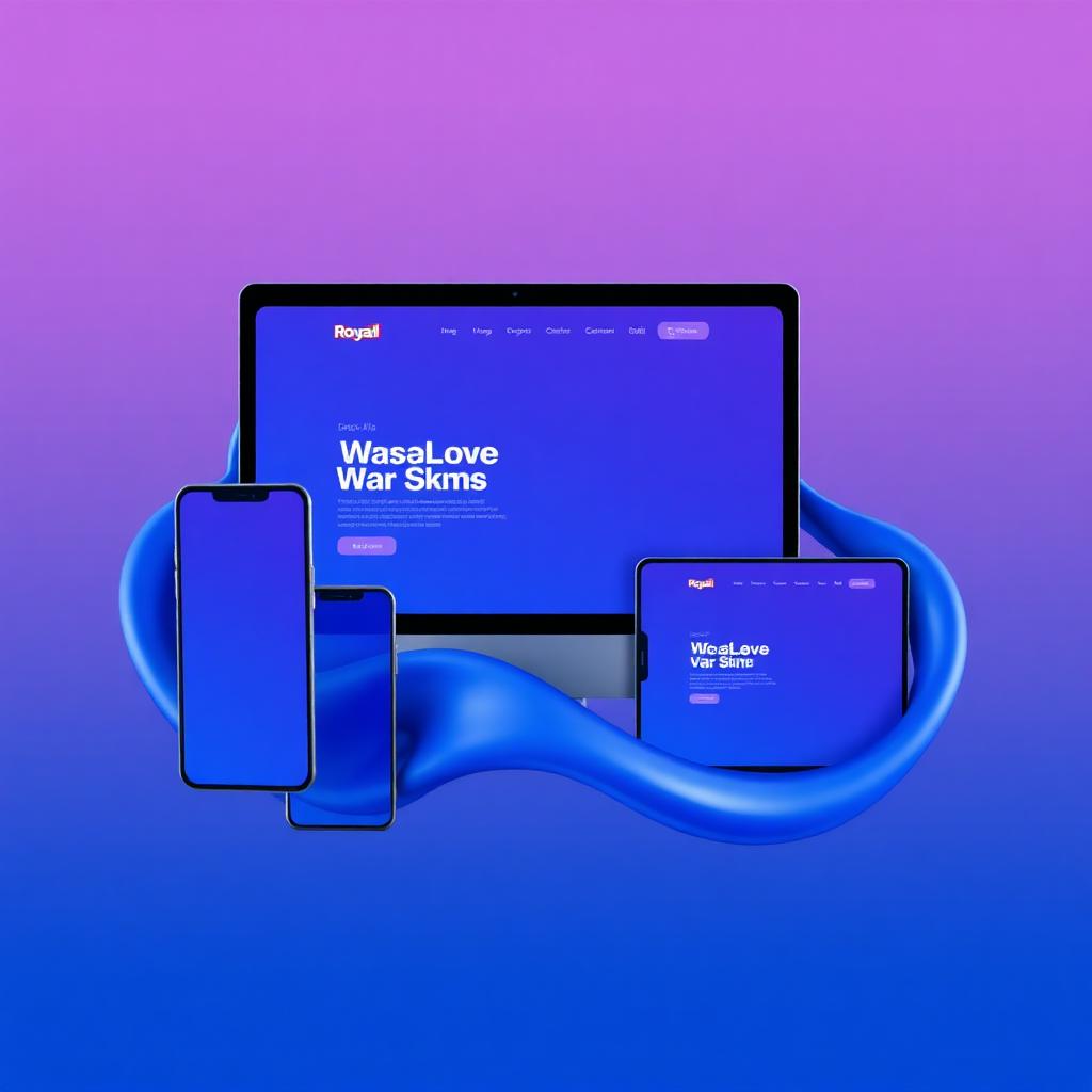 A website fluidly adapting and morphing across phone, tablet, laptop and desktop silhouettes