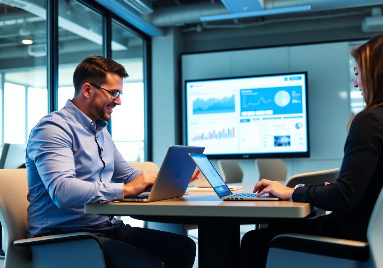B2B social media technical insight - team analyzing analytics